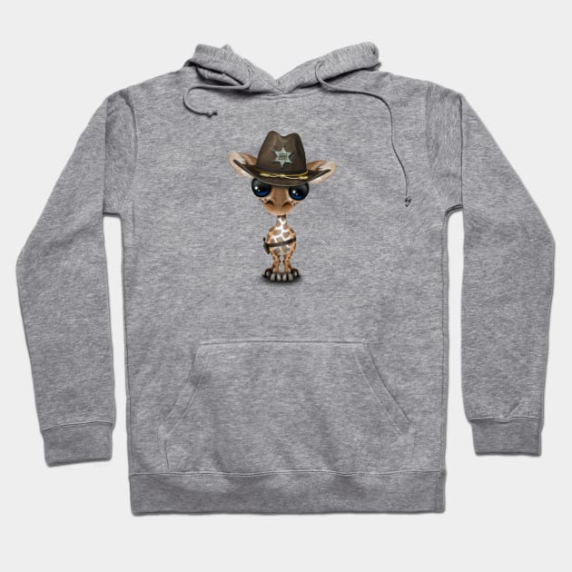 Cute Baby Giraffe Sheriff Hoodie by jeffbartels